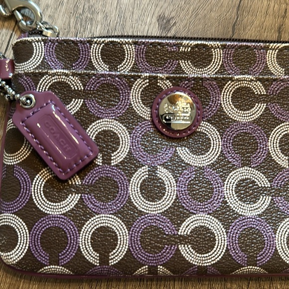 Coach Wristlet Wallet Pink‎ Purple Brown NWOT - Picture 2 of 5